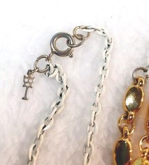 ** RARE Vintage Crown Trifari White & Goldtone Station Necklace – 56 In. **