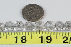 Vintage Sterling Silver Clear Crystal Graduated Beaded Necklace 15″ Spring Ring