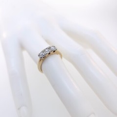 Antique Art Deco 1930’s 14k Two Tone Gold 3 Stone Diamond Ring