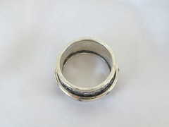 Vintage Sterling Silver 925 Natural Amethyst Spin Spinning Vine Ring 9.5