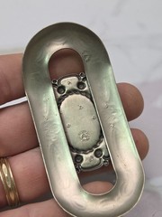 Vintage Bell Trading Nickel Silver Faux Turquoise Scarf Buckle
