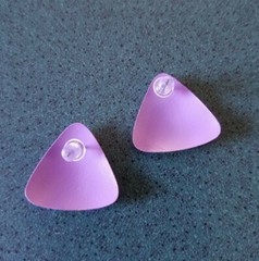 Vintage Pastel Enamel Lavender Yellow Mint Green Triangular Pierced Earrings