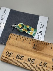 VTG Jezlaine Sterling Silver 925 Winter Scarf Enamel 0.75” Pendant Charm NWT