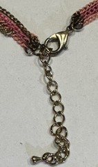Rose & Pink Gold Tone Beaded Necklace – Vintage Costume Jewelry – Sparkly