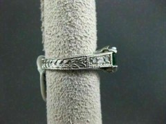 ESTATE 2.18CT DIAMOND & AAA COLOMBIAN EMERALD 14KT WHITE GOLD 3D ENGAGEMENT RING
