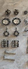 Vintage Rhinestone Earring Lot