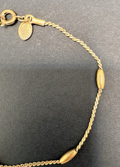 Vintage Avon Gold Tone Station Beaded Chain Bracelet Minimalist Dainty 7.25″