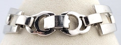 😍Vintage Signed Sperry MCM Rhodium Plate Wide Chain Statement Runway Bracelet