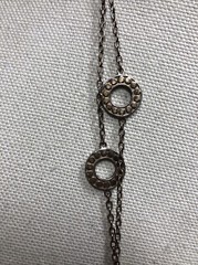 19. 925 Sterling Anna Beck Style Dot O Rings Linked Chain Necklace 43.3g, 60″