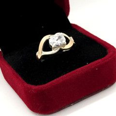 Vintage Luxury RING Silver 925 with Gold Inlay 375 -size: 7.5US (17.5mm)| UA #21