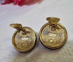 1970’s Couture Christian Dior Goldtone Clip On Earrings w faux pearl-READ – B29