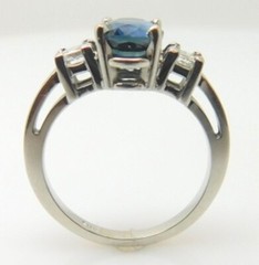 14k Gold 2.04 Carat Genuine Natural Blue Sapphire and Diamond Ring (#J3876)
