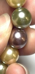 Lovely Vintage Sterling Silver Clasp Lavender Yellow Green Acrylic Bead Bracelet