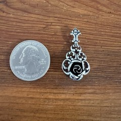 Vintage Teka Theodor Klotz Sterling Silver Rose Pendant Signed