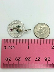 Vintage Sterling Silver Faux Pearl Freeport Grand Bahamas Pendant 2.5 Grams