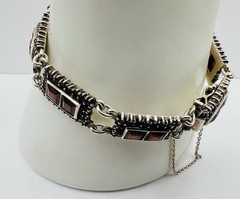 Vintage 835 Silver & Garnet Trachten Bracelet