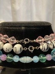 Lot of 3 Vintage Lucite/Acrylic Beaded Necklaces 17 in, 24 in, 28 in