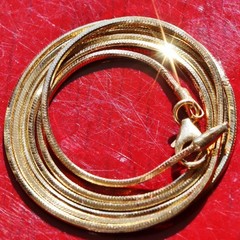 14k yellow gold necklace Italian 18″ faceted snake chain vintage 3.90gr N2998J