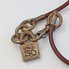 UNOde50 Rare Boho Leather Charm Necklace Statement Talismans Spiritual Unisex