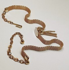 Vintage Judy Lee Signed Gold Tone Mesh tassel pendant Choker Necklace