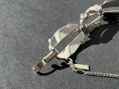Vintage Monet Large Open Link Silver Tone Bracelet Safety Chain 7 inches