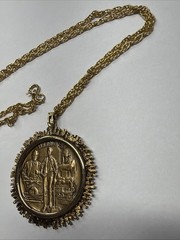 Official 1974 Illinois Medallion US Bicentennial 1776-1976 Coin Pendant 24”Chain