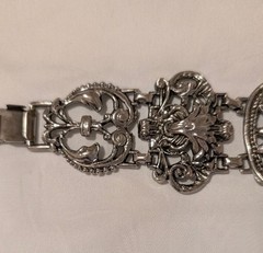 Vintage Gothic Gargoyle Lion Ornate Heavy Link Bracelet Victorian Revival