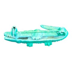 Tiny Green Alligator Brooch Whimsical Mini Crocodile Novelty Pin