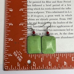Vintage Green Necklace & Pierced Earrings Set Green Howlite Jewelry 💚