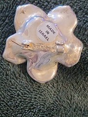 Vtg. Bat-Ami Rose Brooch/ Made In Israel / 925 Sterling Silver