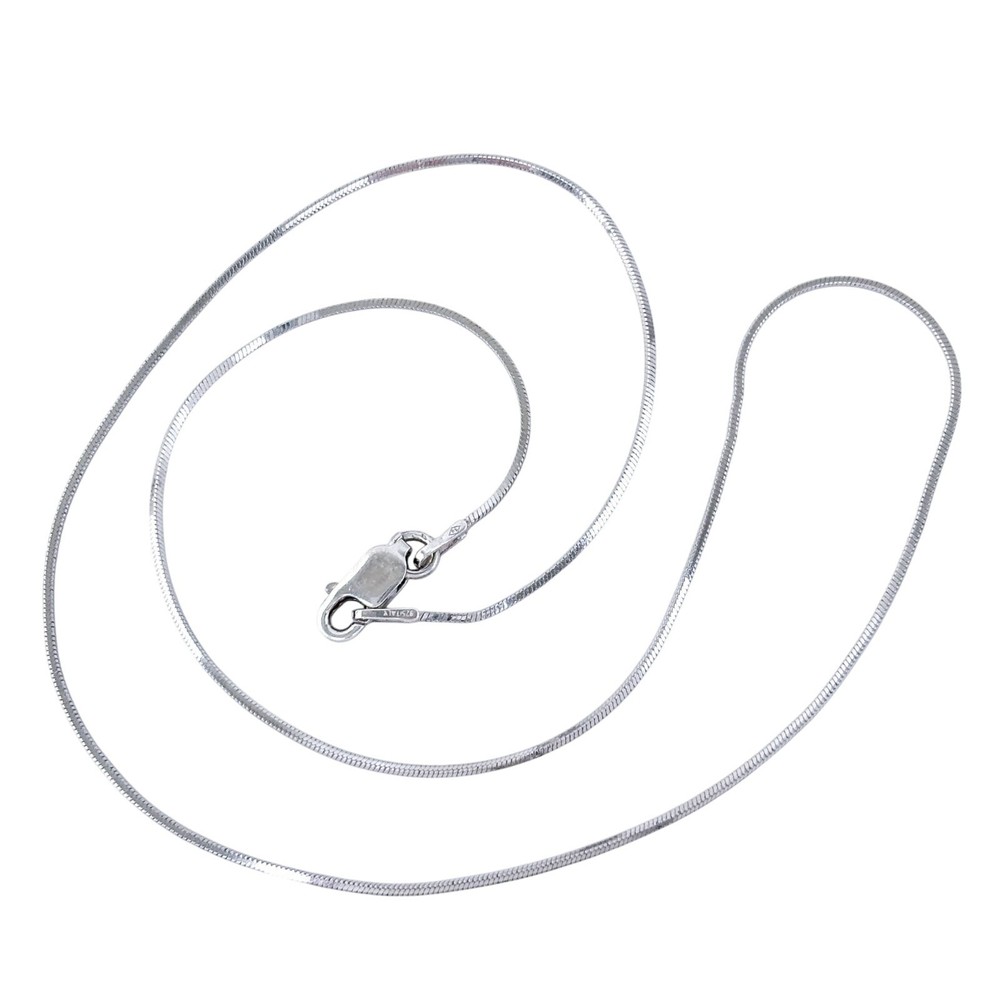Vintage Italy Sterling Silver 925 Square Snake Chain Necklace 16″