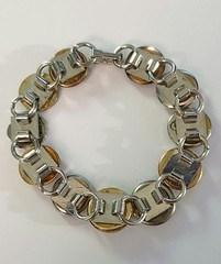 Vintage Silver/Gold/Brass/Copper Assorted Metal Button/Paris Watch Face Bracelet