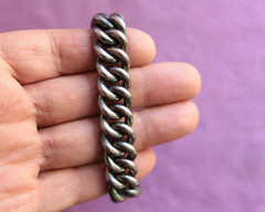 Vtg Sterling Silver Chain Curb Link Bracelet 116.8 g 7.75″ L 5/8″ wide