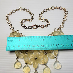 Vintage Coldwater Creek Frosted Lemon Flower Bib Necklace Y2K Boho Cottagecore
