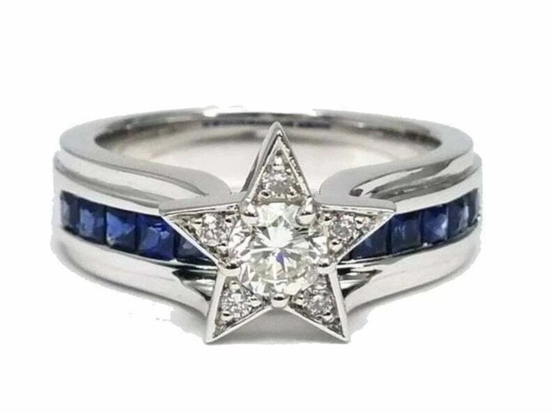 2.5Ct Srt Deco Vintage Style Lab Created Diamond Anniversary Ring In 925 Silver