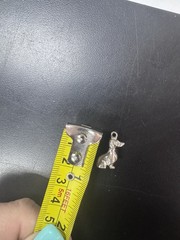Vintage SIL Silver Dachshund Dog Charm Pendant 3.1g Wiener Puppy Bracelet Charm