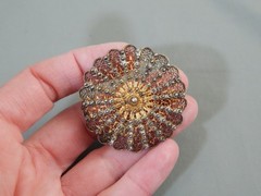 Vintage Antique 800 Silver Etruscan Revival Cannetille Brooch Pin Trombone Clasp