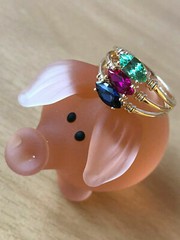 14K GOLD EMERALD GREEN,RUBY RED,SAPPHIRE BLUE CZ CUBIC ZIRCONIA WIDE BAND RING