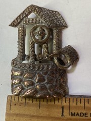 Vintage Pin Wishing Well W/Swinging Bucket Copper