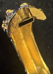 Elegant VTG Jomaz Blue Enamel Rhinestone Hinge Clamper