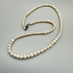 Vintage Cultured Freshwater Pearl Necklace 20” 5.7mm Push Button Clasp Strand