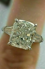 Art Deco Vintage Cushion Cut Lab Created Diamond Engagement 925 Silver Gift Ring