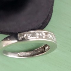 Vintage 1950 era Ring Platinum Band 10 Princess Cut Diamonds