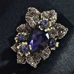 Exaggerated Full Crystal Luxury Flower Brooch Women Men Vintage Exquisite Pin
