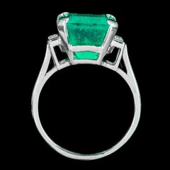 Natural Emerald 4.60 Ct Art Deco Antique Vintage Engagement Ring 925 Silver