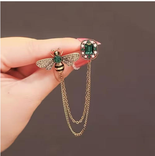 BROOCH-Exquisite Hollow Bee Pearl Rhinestone Brooch