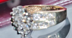 10k yellow gold ring 1.25ct natural diamond size 6.75 vintage handmade 5.1gr