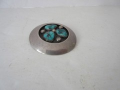 Vintage Frank Patania Sr Thunderbird Shop Sterling Silver Turquoise Brooch Pin