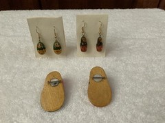 Vintage Matryoshka French Wire Earrings And Lapel Pins From The 70’s