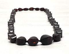 Vintage Natural Baltic Amber Necklace Rich Cognac Freeform Beads 30″ 75.73g